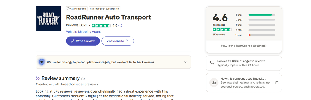 RoadRunner Auto Transport — What the Reviews Actually Show