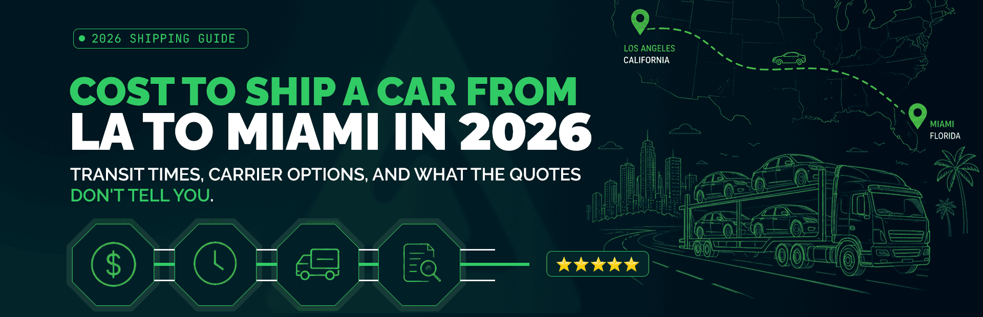 Cost to Ship a Car From LA to Miami in 2026: What Quotes Hide
