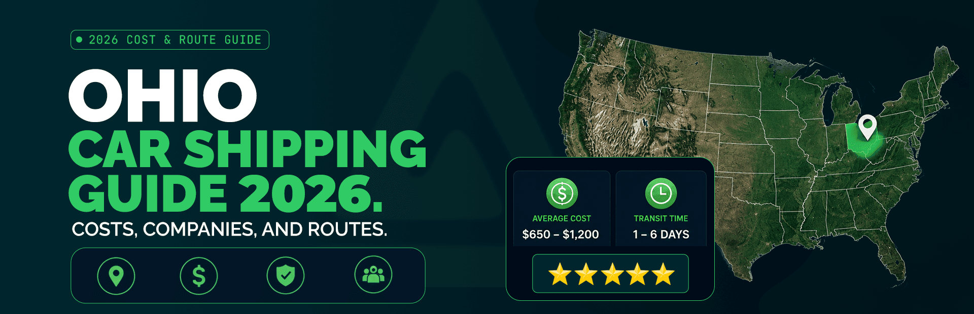 Ohio Car Shipping Cost 2026: Companies, Routes, and Transit Times