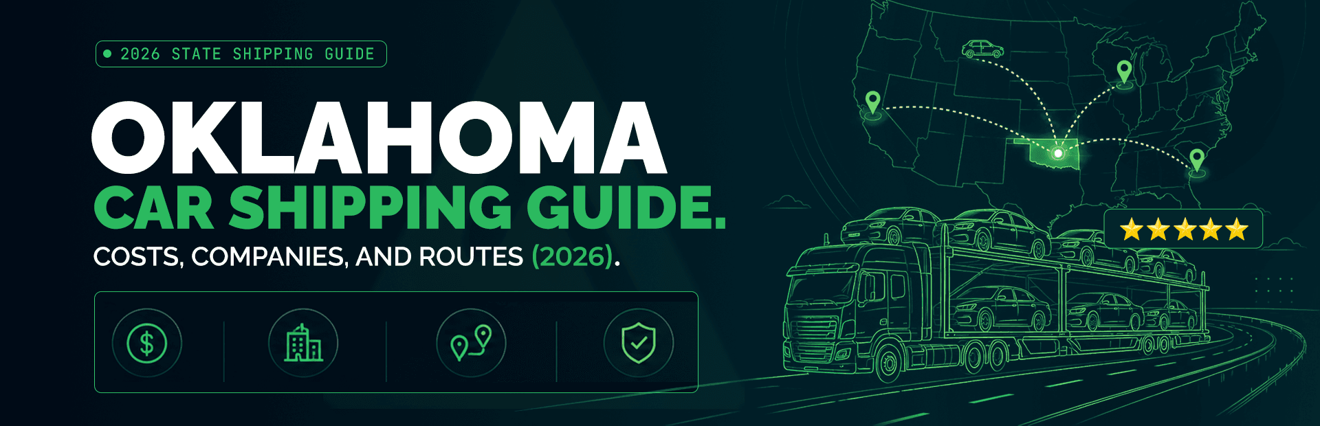 Oklahoma Car Shipping Cost 2026: Prices by Distance, Vehicle and Route