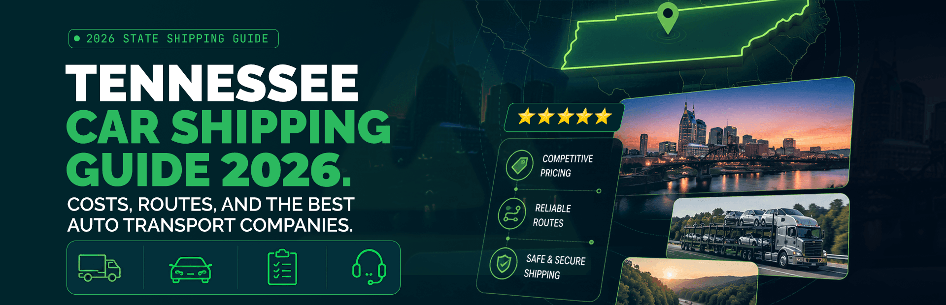 Tennessee Car Shipping Guide 2026: Costs, Routes, Companies
