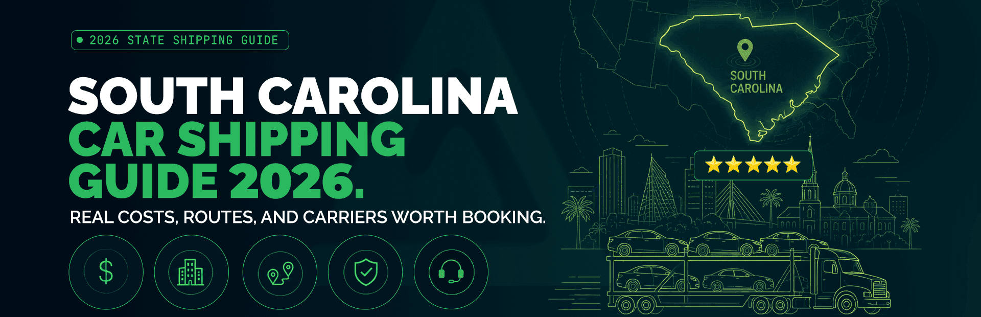 South Carolina Car Shipping 2026: Costs, Routes, and Who to Book