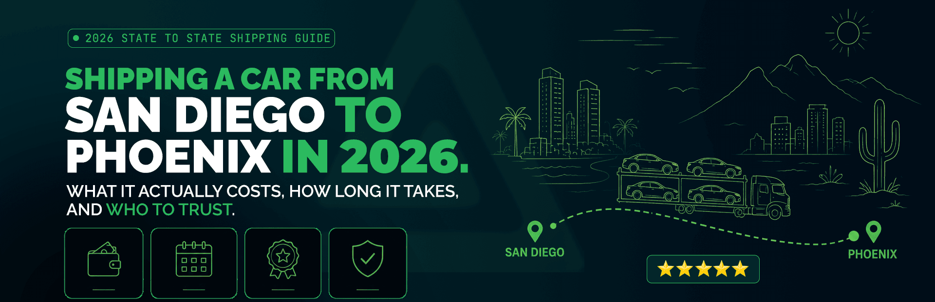 Shipping a Car From San Diego to Phoenix in 2026: What It Costs
