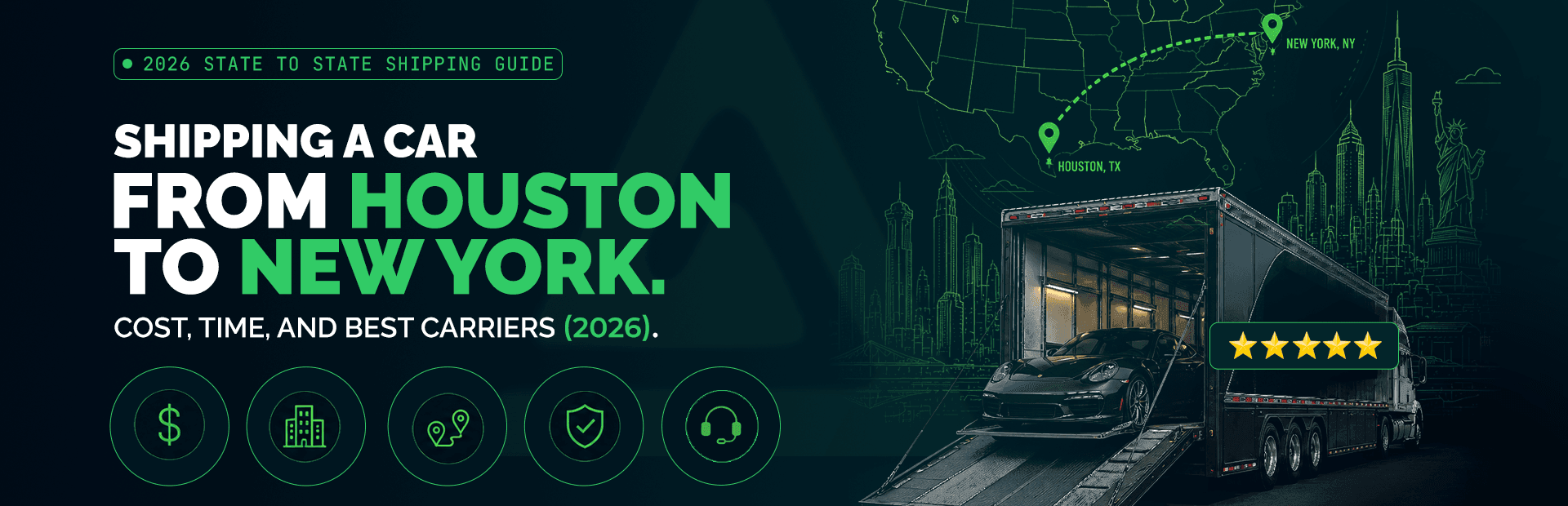Houston to New York Car Shipping: 2026 Costs, Times & Carriers