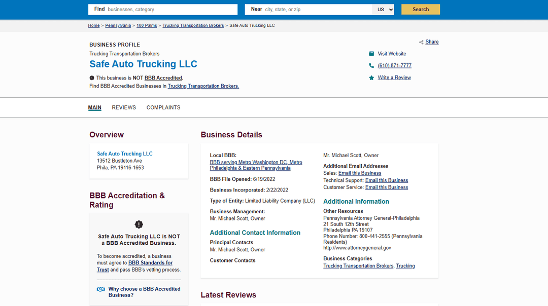 BBB Rating And Complaint History