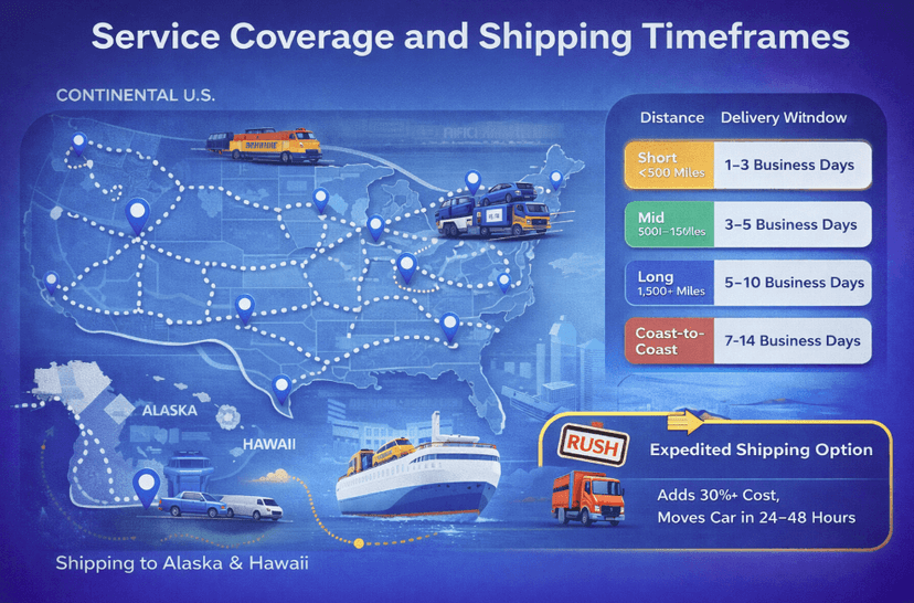 Service Coverage and Shipping Timeframes Across Routes