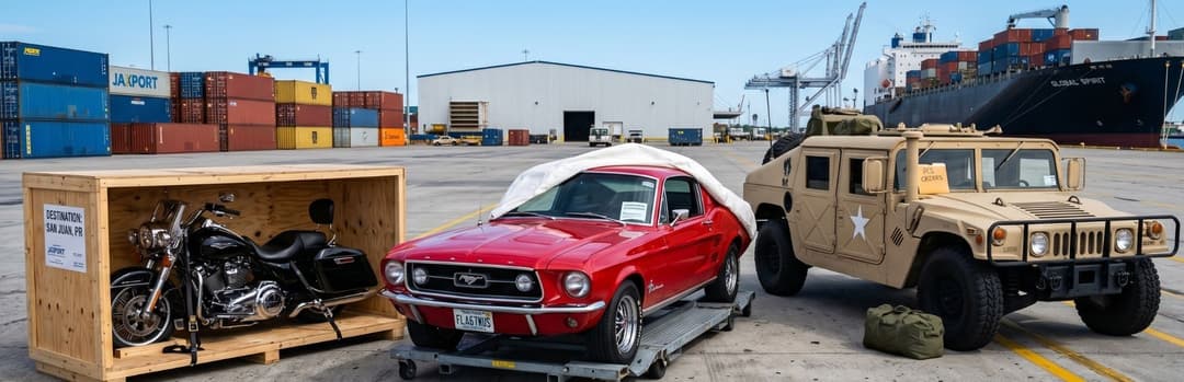 Shipping Motorcycles, Classics, And Military Vehicles To Puerto Rico