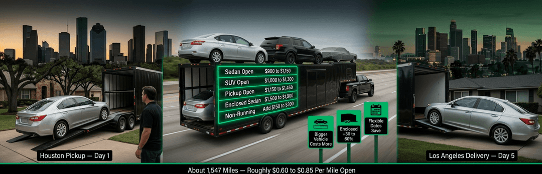 What Houston to Los Angeles Car Shipping Costs in 2026