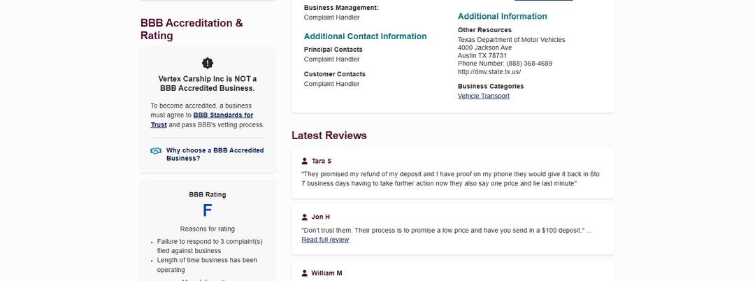 BBB Rating And Complaints