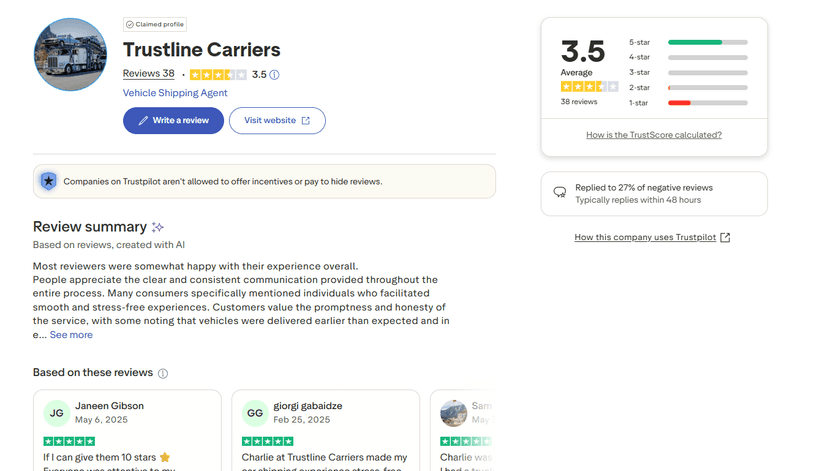 Trustline Carriers Llc Reviews And Complaints