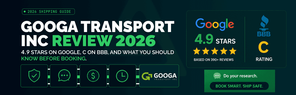 Googa Transport Review 2026: 4.9 on Google, C on BBB